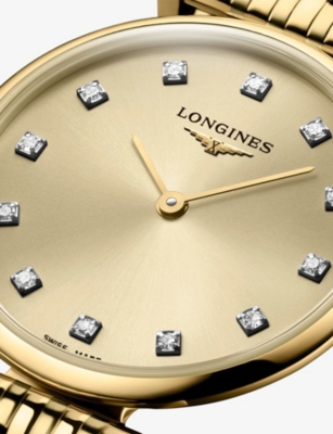 LONGINES: L4.209.2.37.8 La Grande Classique Yellow PVD Coated Stainless-Steel And 0.048ct Diamond Quartz Watch