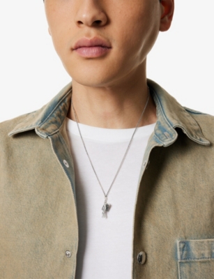 Serge Denimes Mens Pioneer Sterling-silver Pendant Necklace In Metallic