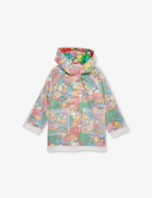 STELLA MCCARTNEY: Earth Friends Hooded Woven Raincoat 4-12 years