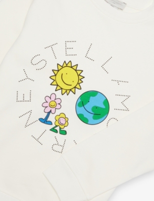 STELLA MCCARTNEY: Earth Friends Graphic-Print Cotton-Jersey Sweatshirt 4-14 years