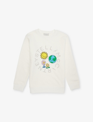 STELLA MCCARTNEY: Earth Friends Graphic-Print Cotton-Jersey Sweatshirt 4-14 years