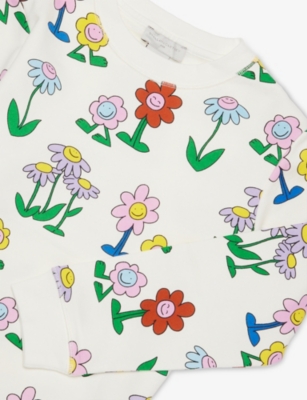 STELLA MCCARTNEY: Flower-Print Round-Neck Cotton-Jersey Sweatshirt 4-14 years