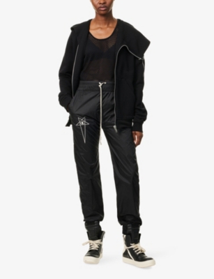 Rick Owens Womens  X Champion Logo-embroidered Nylon Jogging Bottoms Black Xl