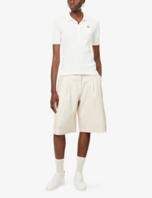LACOSTE: Pointelle Short-Sleeve Cotton Knitted Polo Top