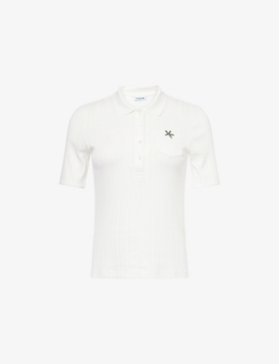 LACOSTE: Pointelle Short-Sleeve Cotton Knitted Polo Top