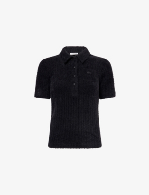 LACOSTE: Slim-Fit Fluffy-Knit Polo Top