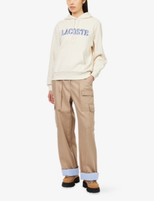 LACOSTE: Fluffy-Logo Relaxed-Fit Cotton-Jersey Hoody