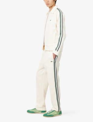 LACOSTE: Logo-Patch Side-Stripe Cotton-Blend Track Jogging Bottoms