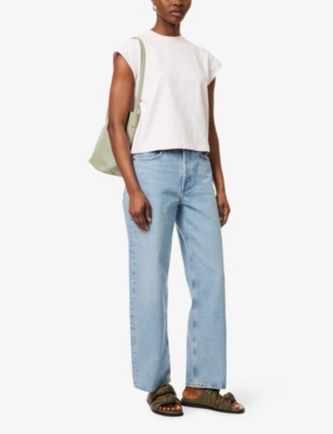 AGOLDE: Bryce Cap-Sleeve Cotton-Jersey T-Shirt