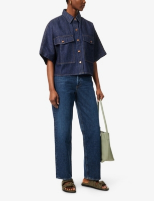 AGOLDE WOMENS AGOLDE V-WAIST BAGGY-FIT DENIM JEANS 