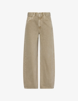 Agolde Womens Cholla (cactus Green) Low Curve Garment-dyed Wash Denim Jeans