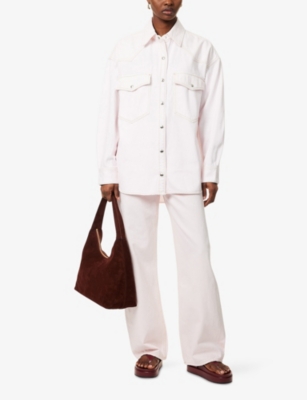 AGOLDE: Lotta Garment-Dyed Wash Relaxed Denim Shirt