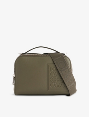 Loewe Womens Khaki Green Camera Mini Leather Cross Body Bag
