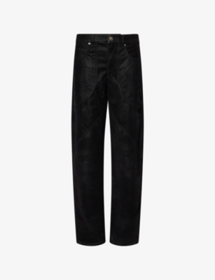 Isabel Marant Étoile Womens Black Kelvina Wide-leg Faux-leather Trousers In Black