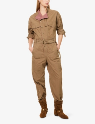 ISABEL MARANT ETOILE: Dahona Cotton-Poplin Jumpsuit