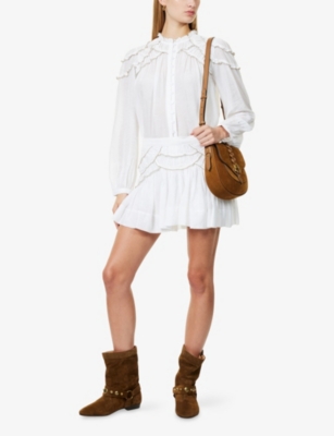 ISABEL MARANT ETOILE: Christa Frilled-Trim Cotton Blouse