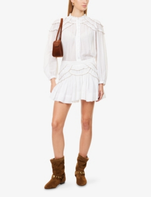 ISABEL MARANT ETOILE: Ceola Cotton-Blend Mini Skirt