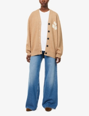 Isabel Marant Étoile Womens Camel Norton Intarsia Knitted Cardigan In Brown