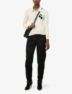 ISABEL MARANT ETOILE: Nola Intarsia Cotton-Blend Knitted Jumper