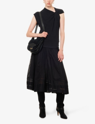 ISABEL MARANT ETOILE: Nayda Asymmetrical Cotton-Jersey T-Shirt