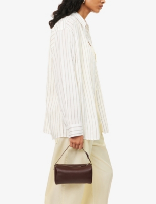 The Row Womens 90's Leather Top Handle Bag Brown Melange Ans
