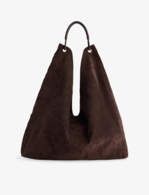 The Row Womens Bindle Three Suede Tote Bag Brown Melange Ans