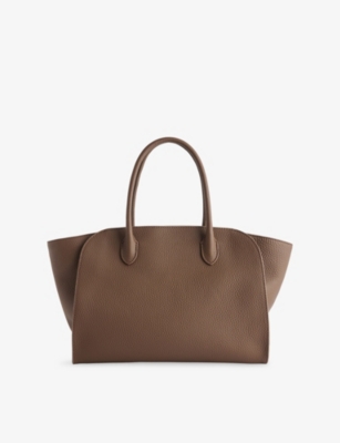 The Row Womens Dark Olive Ans Marlo 12 Leather Shoulder Bag