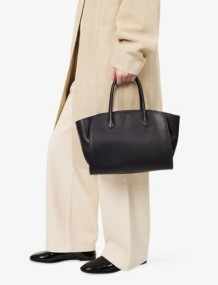 The Row Womens Black Ans Marlo 12 Leather Tote Bag In Black