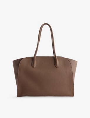The Row Womens Marlo 14 Leather Shoulder Bag Dark Olive Ans