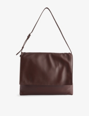 The Row Womens Nan Leather Shoulder Bag Brown Melange Ans