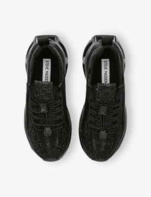 Steve Madden Womens Black Fabuluxe Chunky Woven Trainers Eur 38/5 Uk In Black