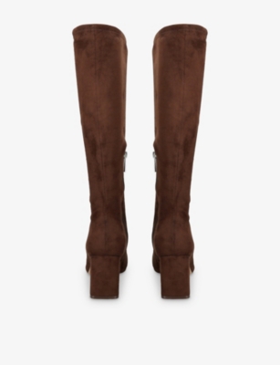 Steve Madden Womens Brown Holly Heeled Suede Knee-high Boots Eur 38/5 Uk In Brown