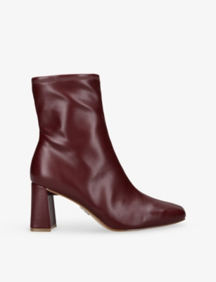 Steve Madden Womens Red/dark Hurst Faux-leather Heeled Boots Eur 40 / 7 Uk
