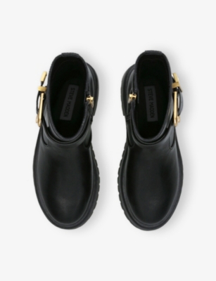 STEVE MADDEN: Lexs Buckled Leather Boots