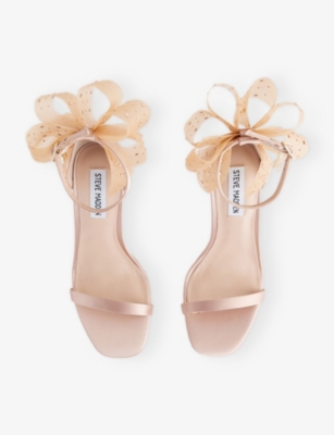 Steve Madden Womens Beige Nikole Satin Heels Eur 39 / 6 Uk In Brown