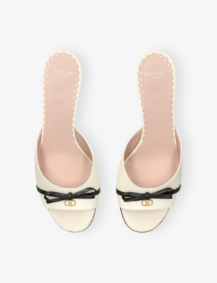 VALENTINO GARAVANI: Bepointy 45 Leather Kitten-Heel Mules