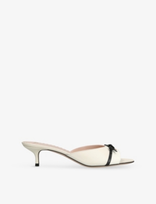 VALENTINO GARAVANI: Bepointy 45 Leather Kitten-Heel Mules