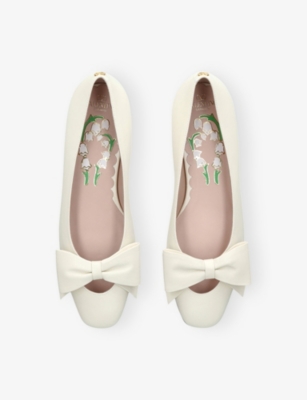 VALENTINO GARAVANI: Bowow Leather Ballerina Flats