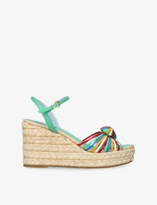 VALENTINO GARAVANI: Royal Wedge Leather Wedge Sandals