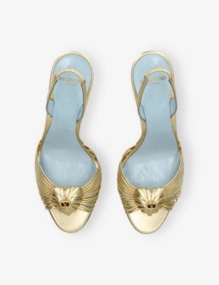 Valentino Royal Heart 65 Leather Slingback Sandal In Multi