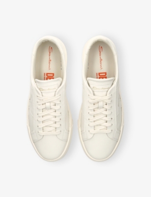SANTONI: DBBS Leather Low-Top Trainers