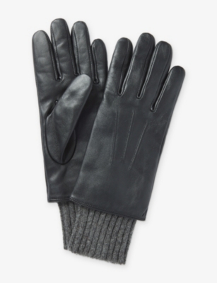 THE WHITE COMPANY: Knitted-Cuff Leather Gloves