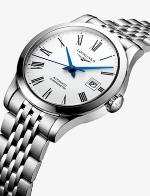 LONGINES: L2.321.4.11.6 Record Blue Steel Hands 30mm Stainless-Steel Automatic Watch