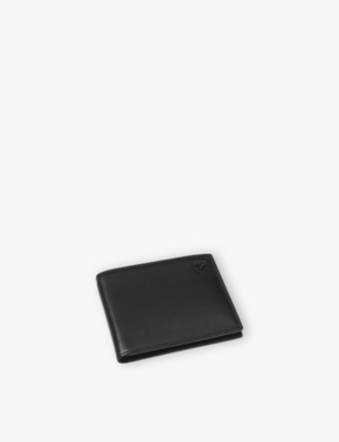 Aspinal Of London Mens Black Billfold Logo-embossed Leather Wallet In Black