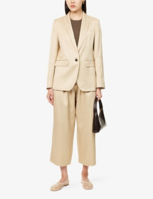 Me And Em And Em Womens Gold Elevated Evening Metallic Woven Jacket