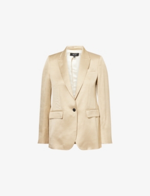 Me And Em And Em Womens Gold Elevated Evening Metallic Woven Jacket