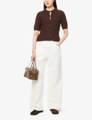 ME AND EM: Cotton-Linen Bouclé Knitted Top