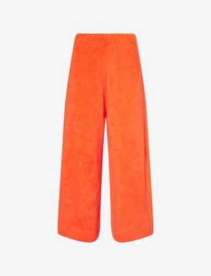 ME AND EM: Towelling Wide-Leg Crop Cotton-Blend Trousers