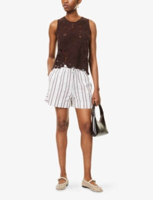 ME AND EM: Relaxed-Fit Striped Cotton Shorts