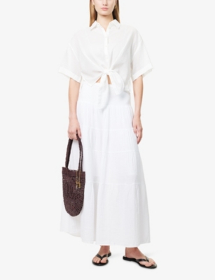 ME AND EM: Cheesecloth Tiered Cotton Maxi Skirt